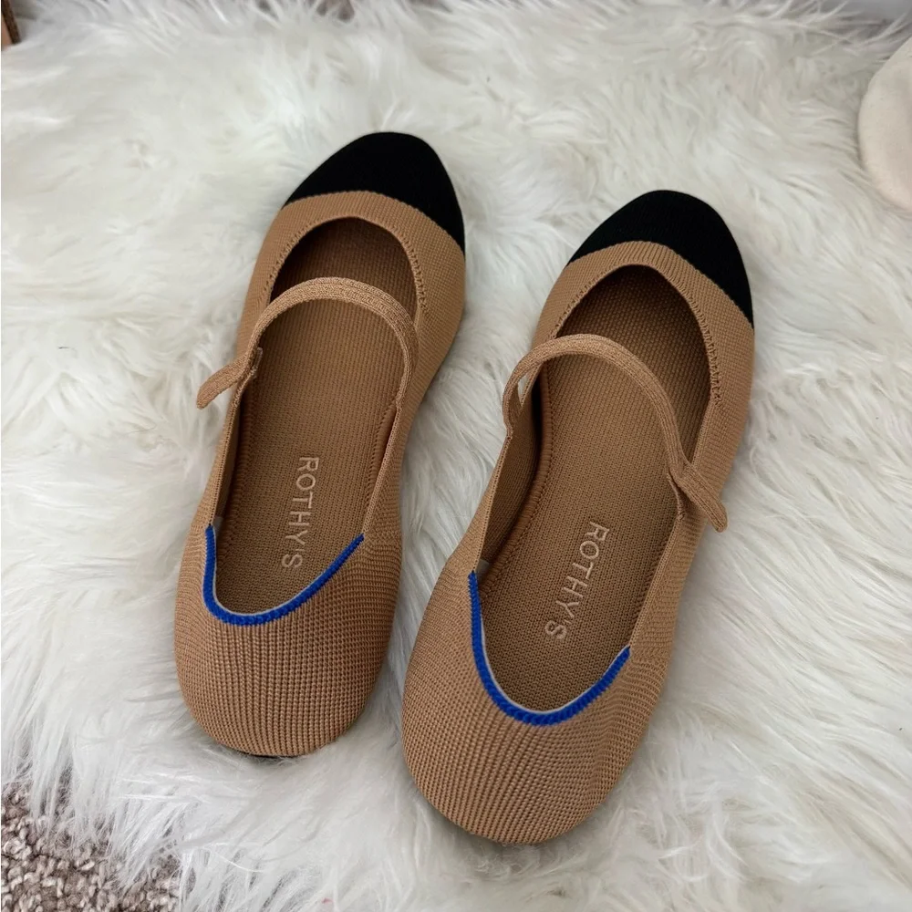 Rothy’s Square Mary Jane in Almond Captoe - Picture 2 of 5